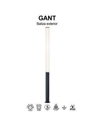 GANT * BOLARDO 205CM IP65 43W 3000K NEGRO
